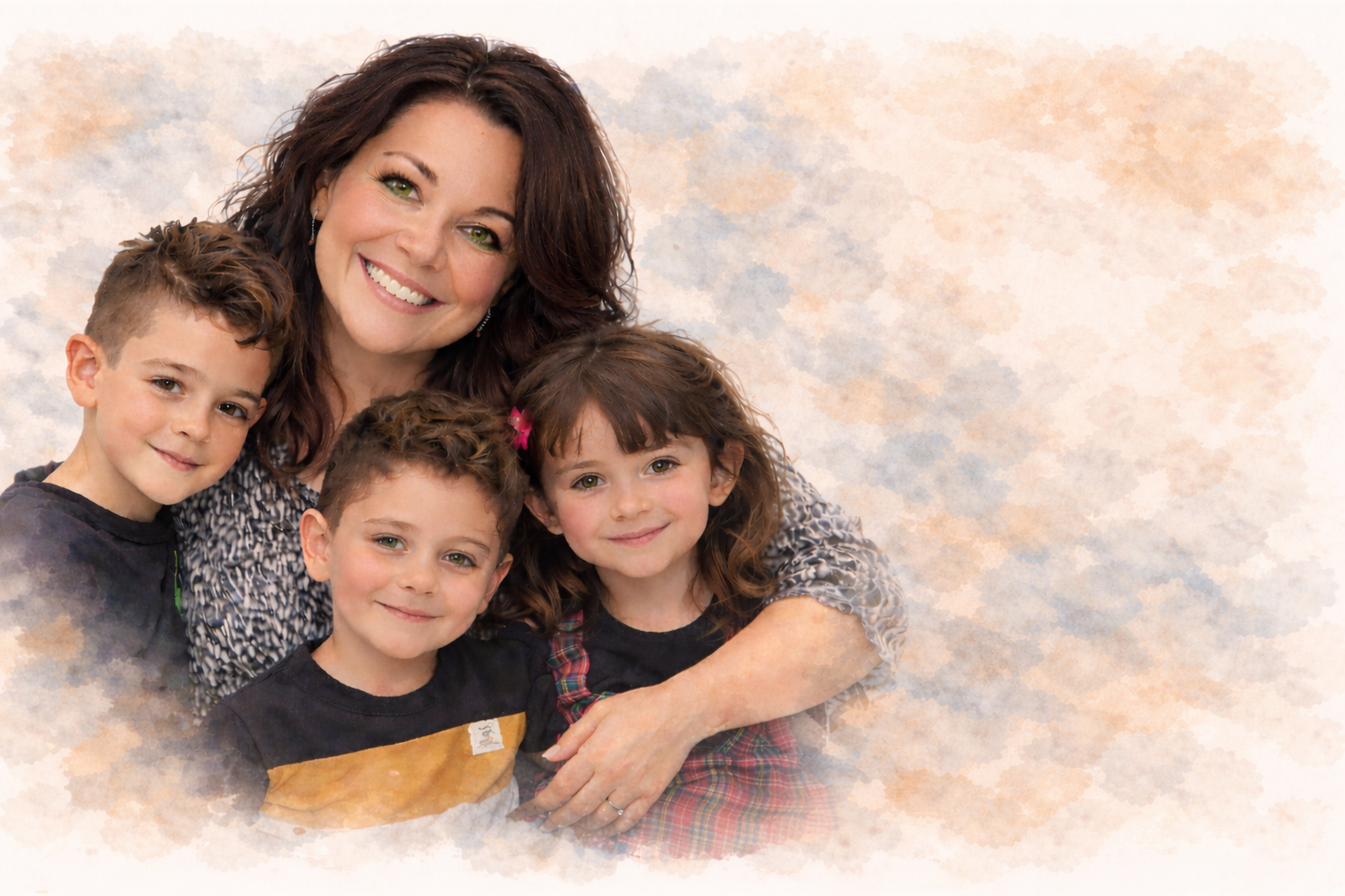 Bella, Sabastian, Aiden and Mom, the real Three Makers and their biggest supporter.